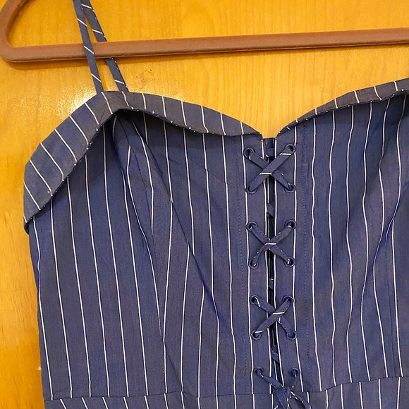 Blue Stripped Dress - Dynamite - Picture 2 of 3